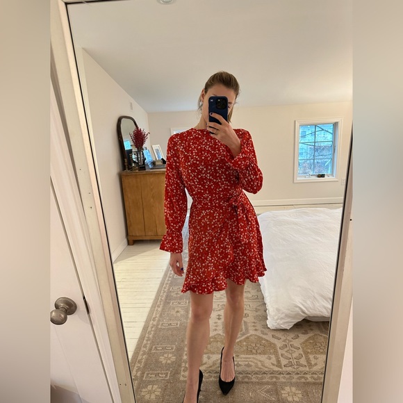 Relipop Women's Dress Polka Dot Floral Print Long Sleeve - Picture 4 of 6